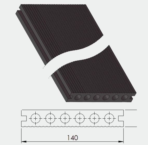 WPC ALCONA DECK 2900х140мм/ (STRIPES)
