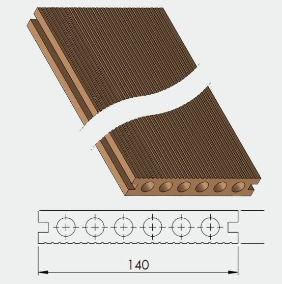 WPC ALCONA DECK 2900х140мм/ (WOOD GRAIN)