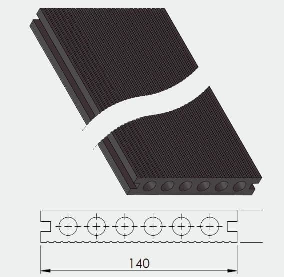 WPC ALCONA DECK 2900х140мм/ (WOOD GRAIN)